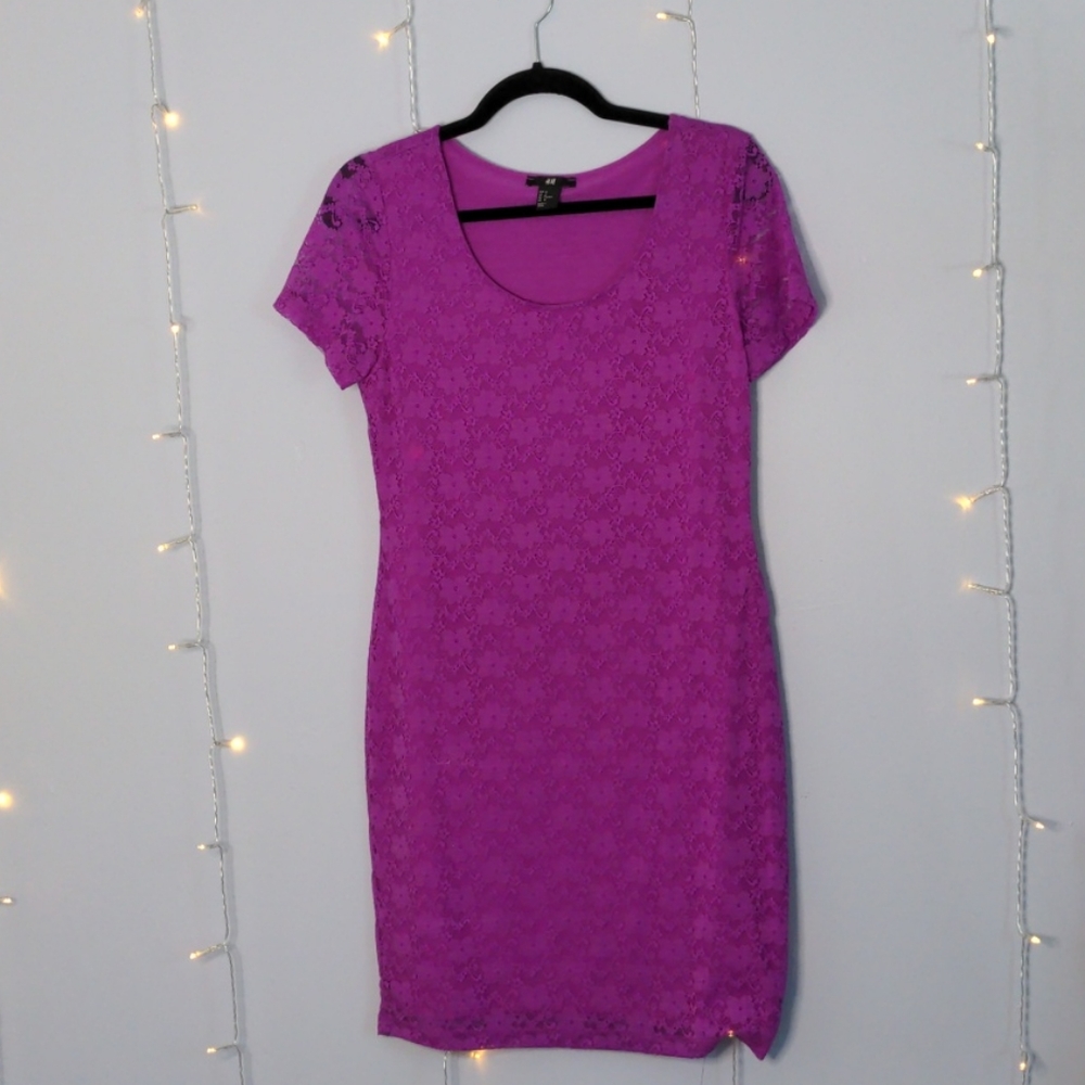 H&M Purple Lace Bodycon dress